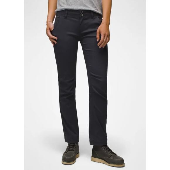 Prana Halle Straight Pant Women's 0 Regular Coal Standard Fit Low Rise Stretch - Picture 1 of 13